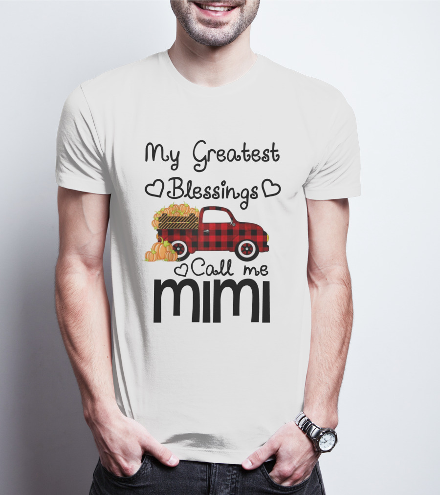 My Greatest Blessings Call Me Mimi Truck With Pumpkins T-Shirt