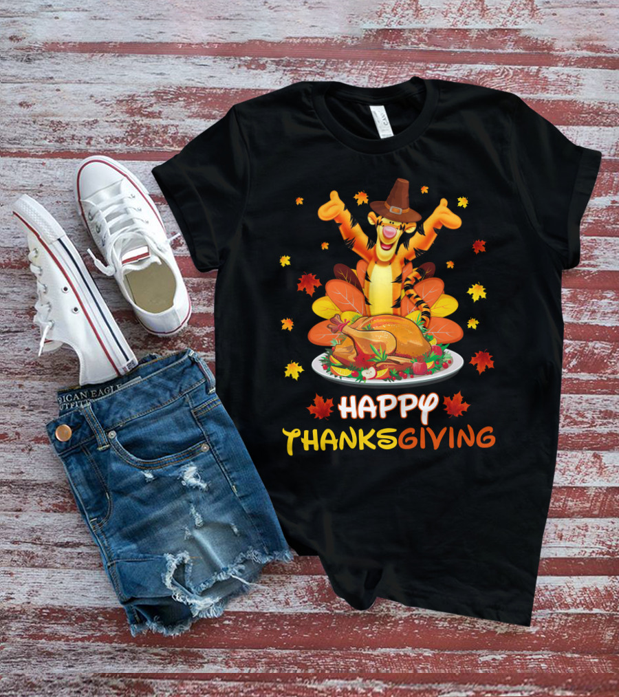 Tigger Happy Thanksgiving Turkey Feast T-Shirt