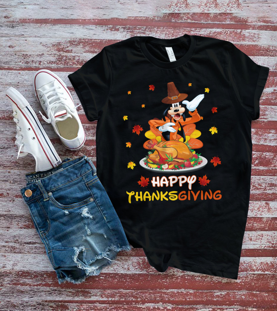Happy Thanksgiving Goofy Pilgrim Turkey Feast T-Shirt