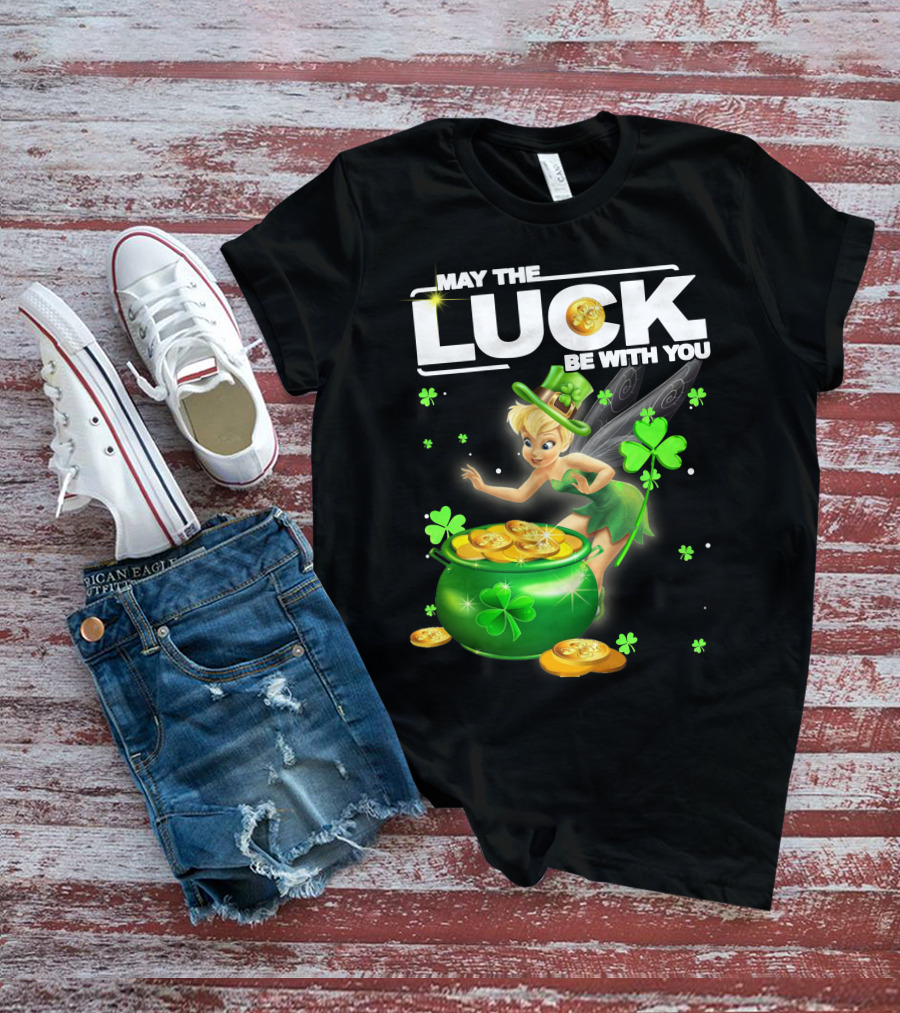 May The Luck Be With You Tinkerbell Coins Green T-Shirt
