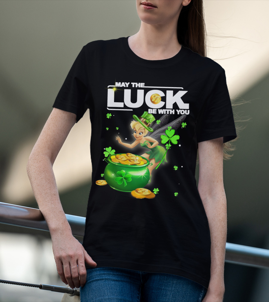 May The Luck Be With You Tinkerbell Coins Green T-Shirt
