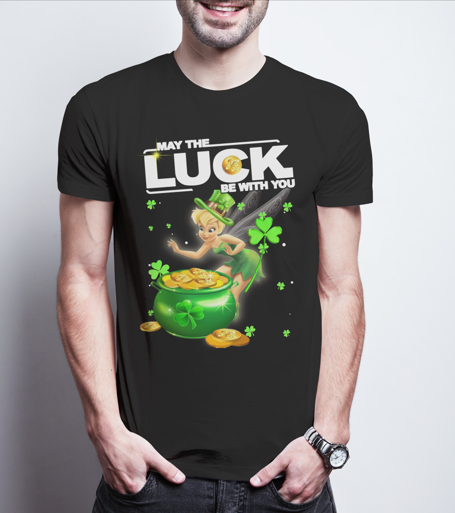 May The Luck Be With You Tinkerbell Coins Green T-Shirt