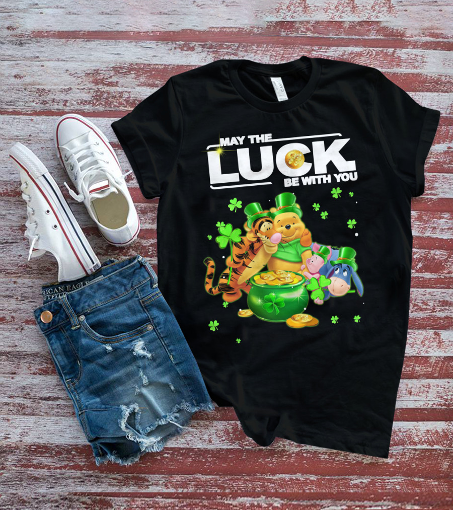 May The Luck Be With You Winnie The Pooh And Friends St. Patrick's Day T-Shirt