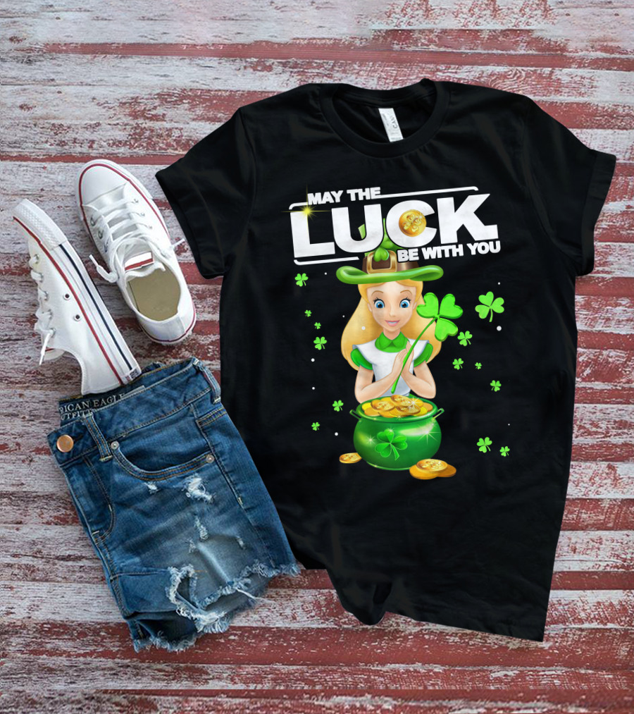 May The Luck Be With You Alice Shamrock Coins T-Shirt