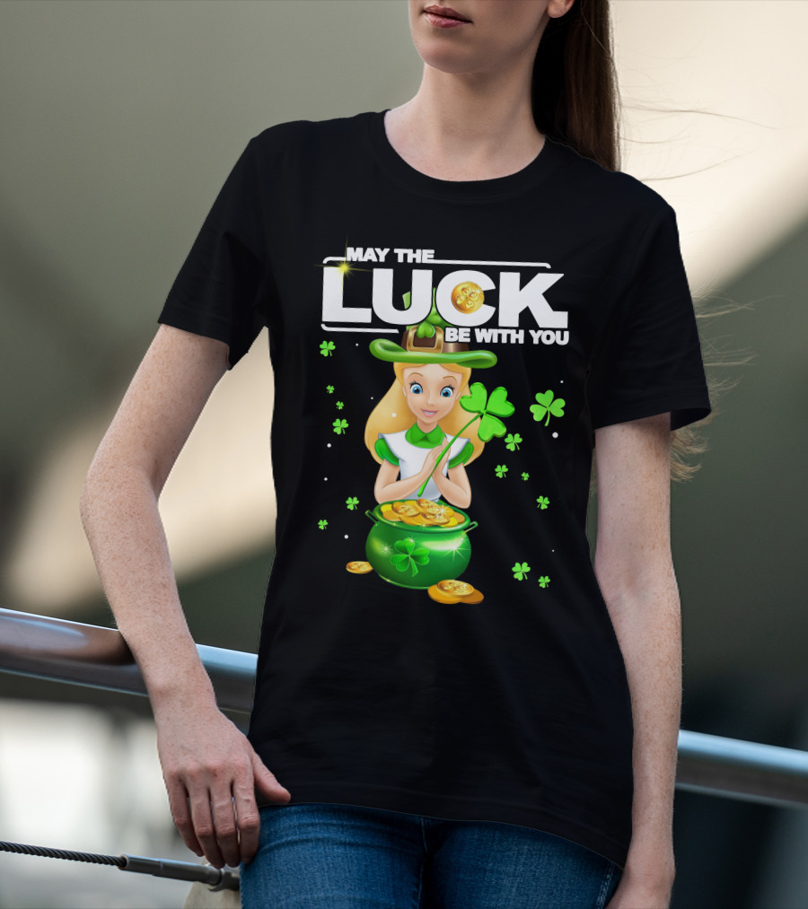 May The Luck Be With You Alice Shamrock Coins T-Shirt