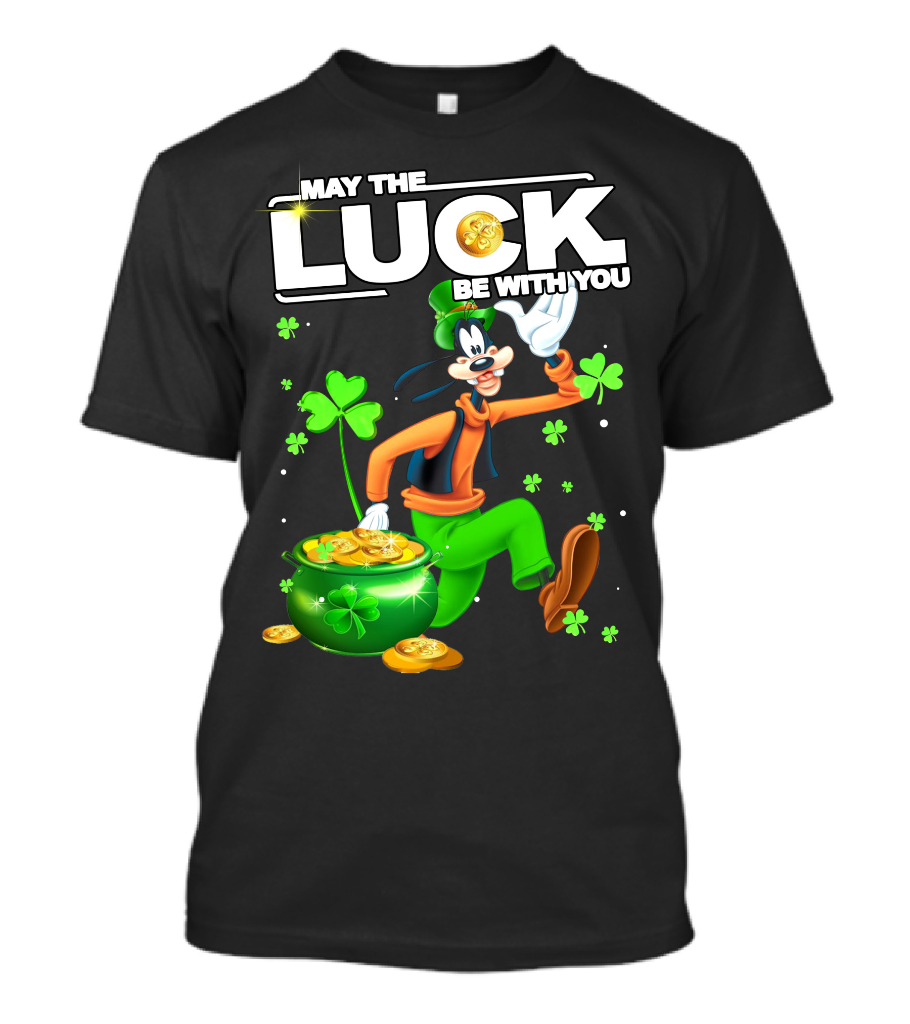 Goofy May The Luck Be With You Coins And Clovers T-Shirt