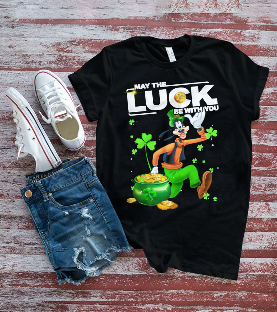 Goofy May The Luck Be With You Coins And Clovers T-Shirt