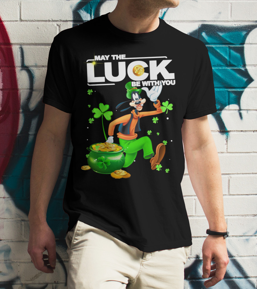 Goofy May The Luck Be With You Coins And Clovers T-Shirt