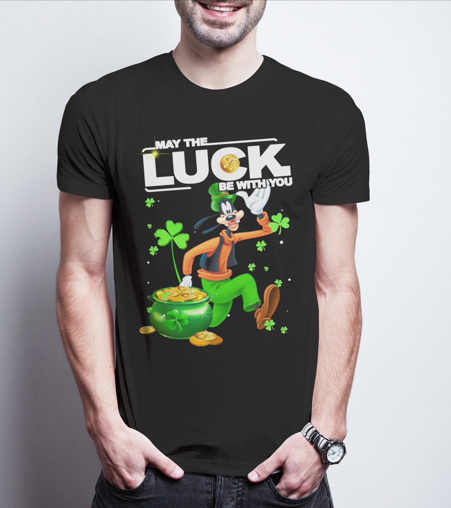 Goofy May The Luck Be With You Coins And Clovers T-Shirt