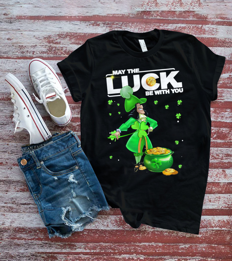 May The Luck Be With You Hook Luck Captain Green Coins Shamrock Pot T-Shirt