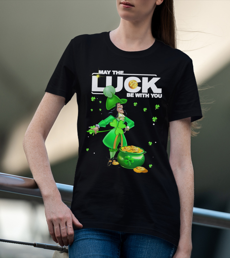 May The Luck Be With You Hook Luck Captain Green Coins Shamrock Pot T-Shirt