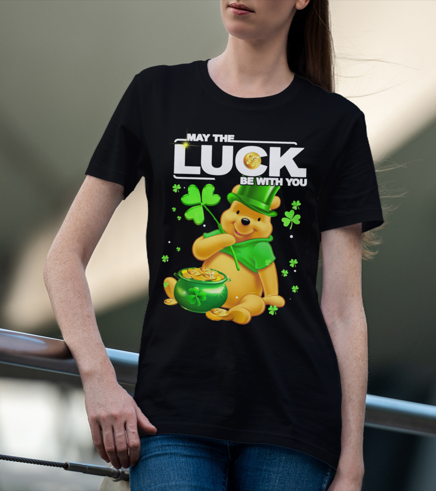 May The Luck Be With You Shamrock Pot Of Gold Bear T-Shirt