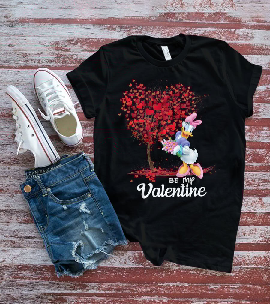 Be My Valentine Daisy Duck Hearts Tree T-Shirt