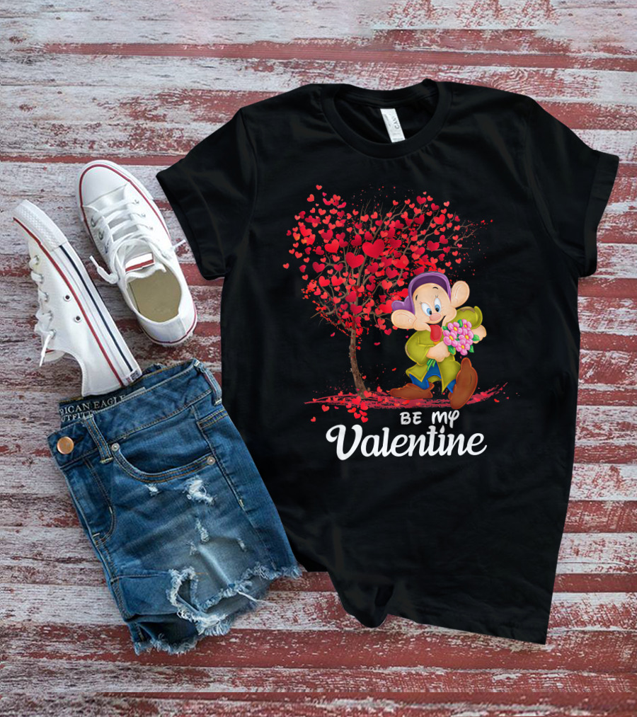 Be My Valentine Dopey Hearts Tree Bouquet T-Shirt