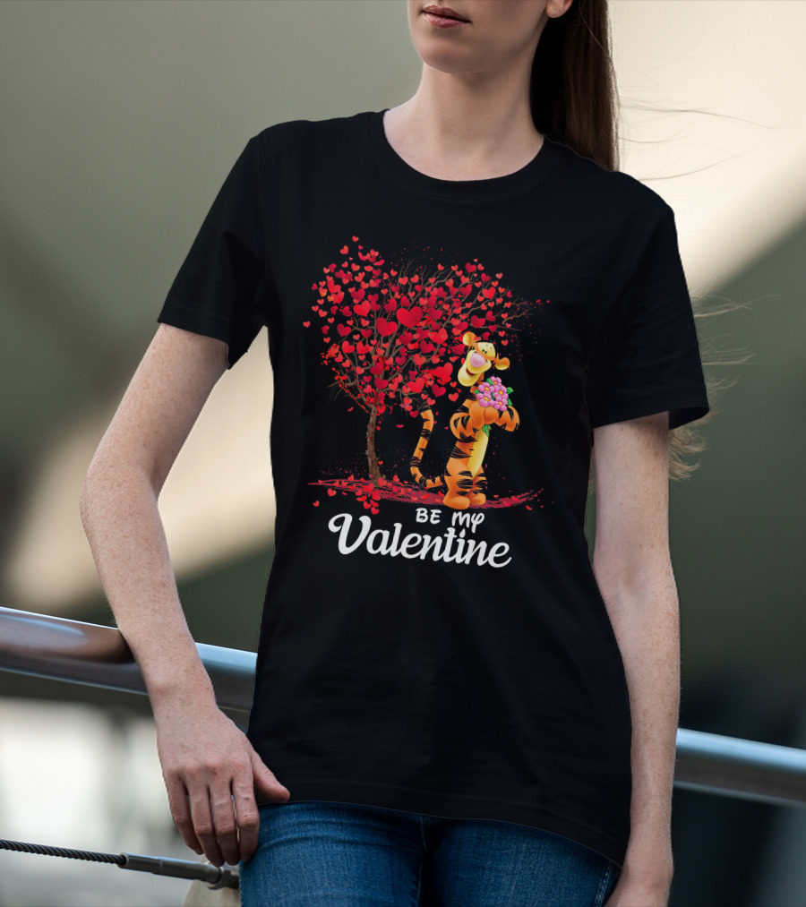 Be My Valentine Tiger Hearts Bouquet T-Shirt
