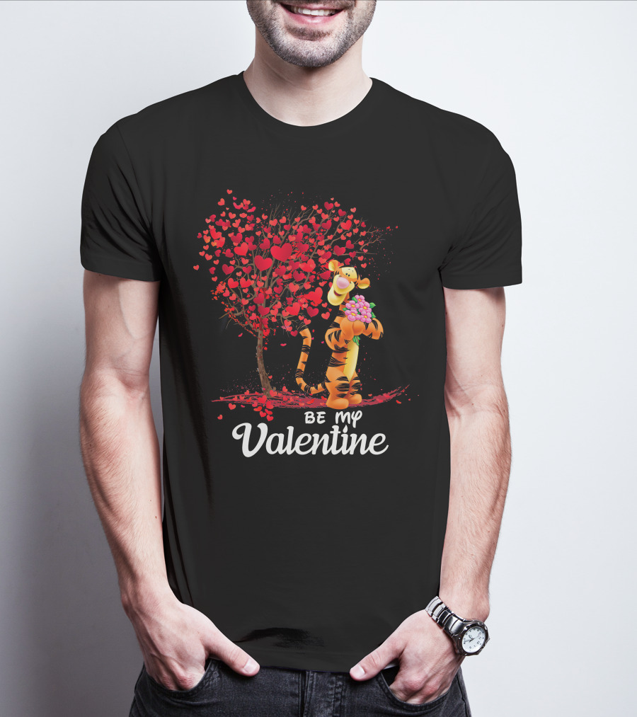 Be My Valentine Tiger Hearts Bouquet T-Shirt