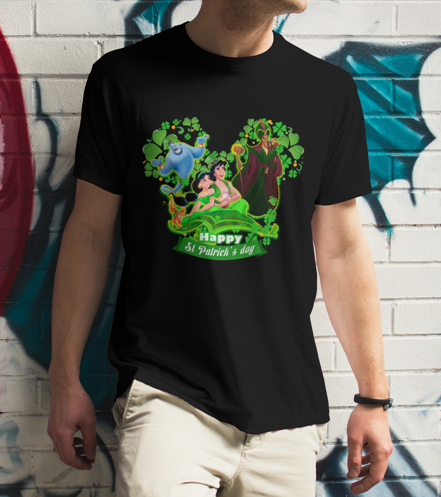 Happy St Patrick's Day Aladdin Jasmine Genie Jafar T-Shirt