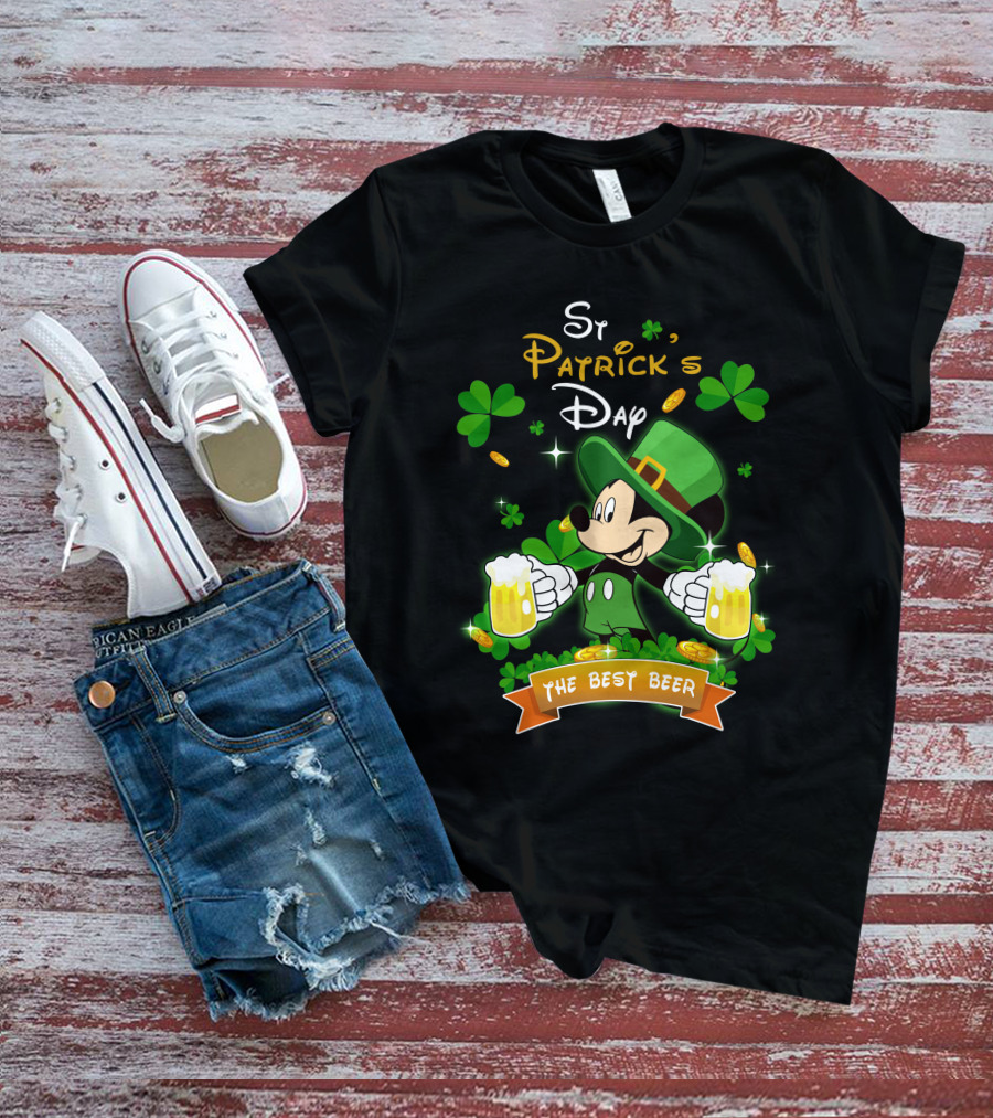 St Patrick's Day Mickey The Best Beer T-Shirt