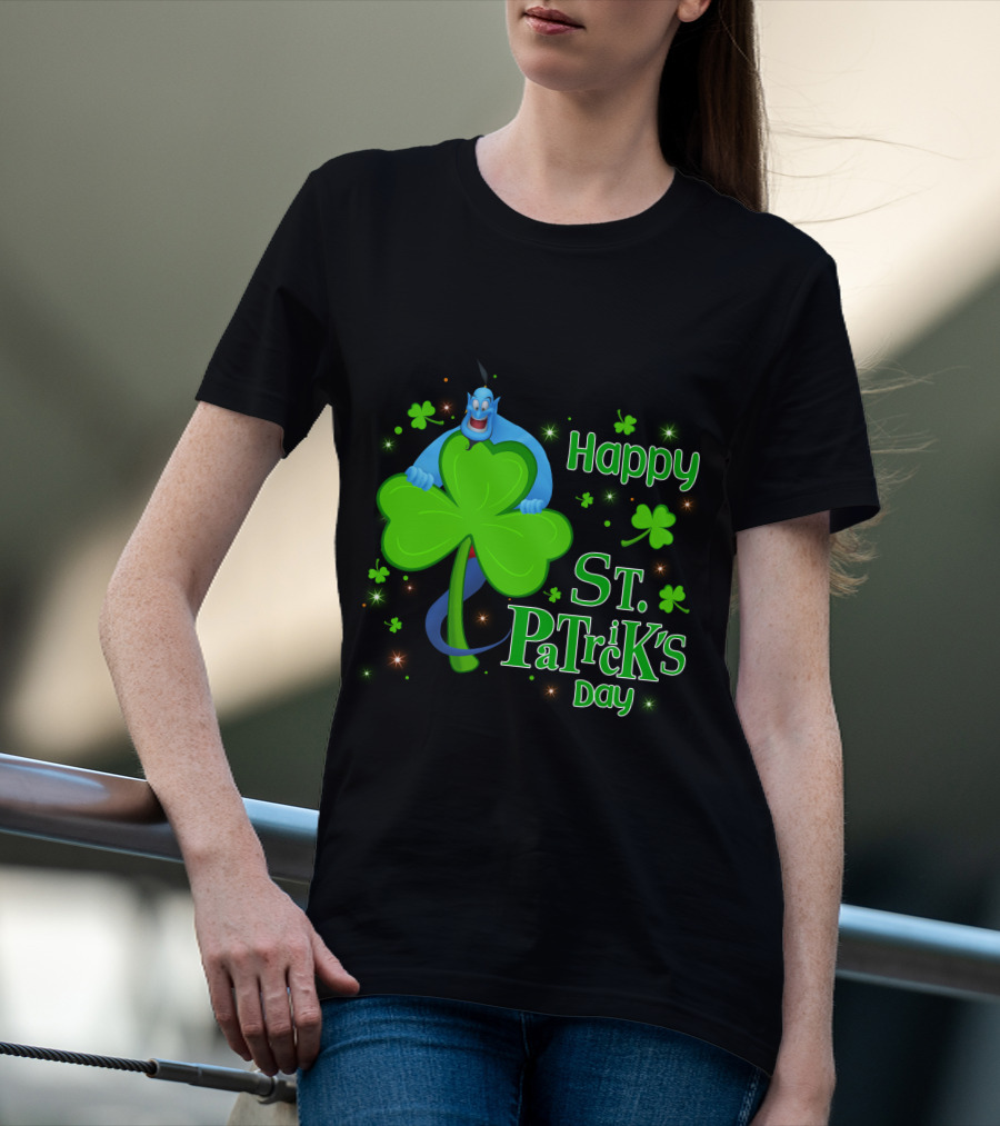 Happy St. Patrick's Day Genie Shamrock T-Shirt