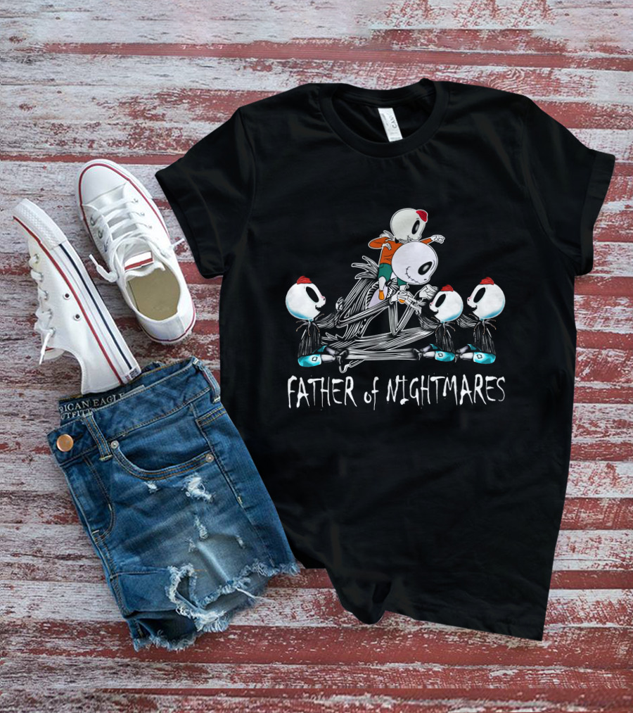 Father Of Nightmares Four Boys Skeleton Characters T-Shirt