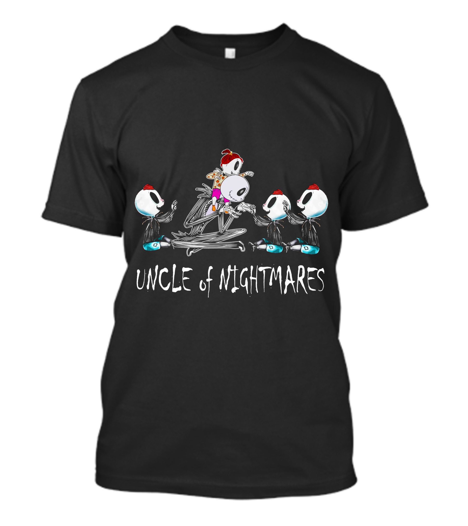 Uncle Of Nightmares With Three Skeleton Boys And One Girl T-Shirt