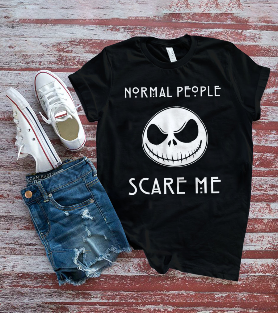 Normal People Scare Me Jack Skellington Face T-Shirt