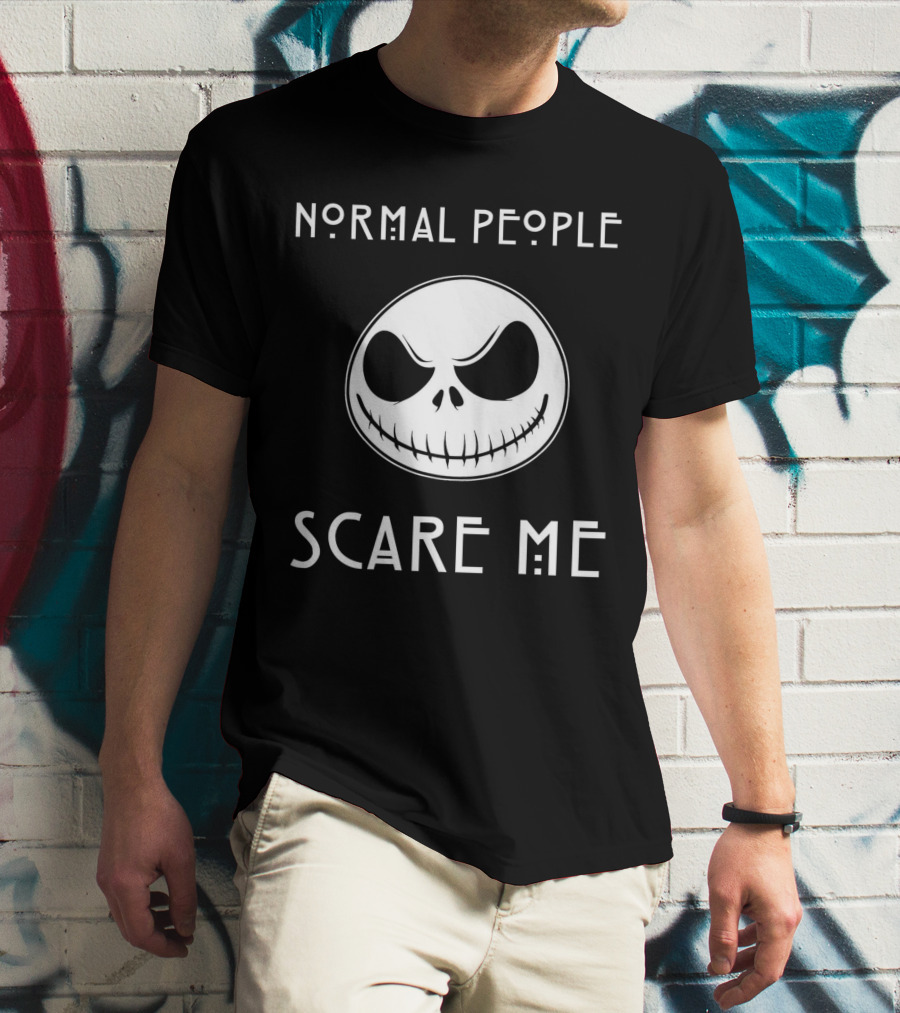 Normal People Scare Me Jack Skellington Face T-Shirt