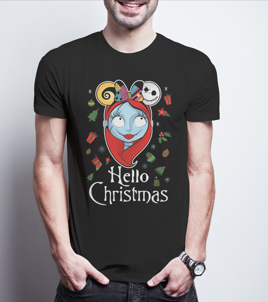 Hello Christmas Nightmare Inspired Sally Jack Skellington Holiday T-Shirt