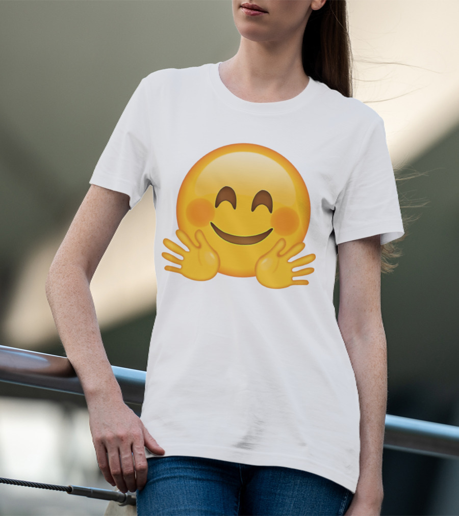 Hugging Face Smiley Emoji With Hands T-Shirt