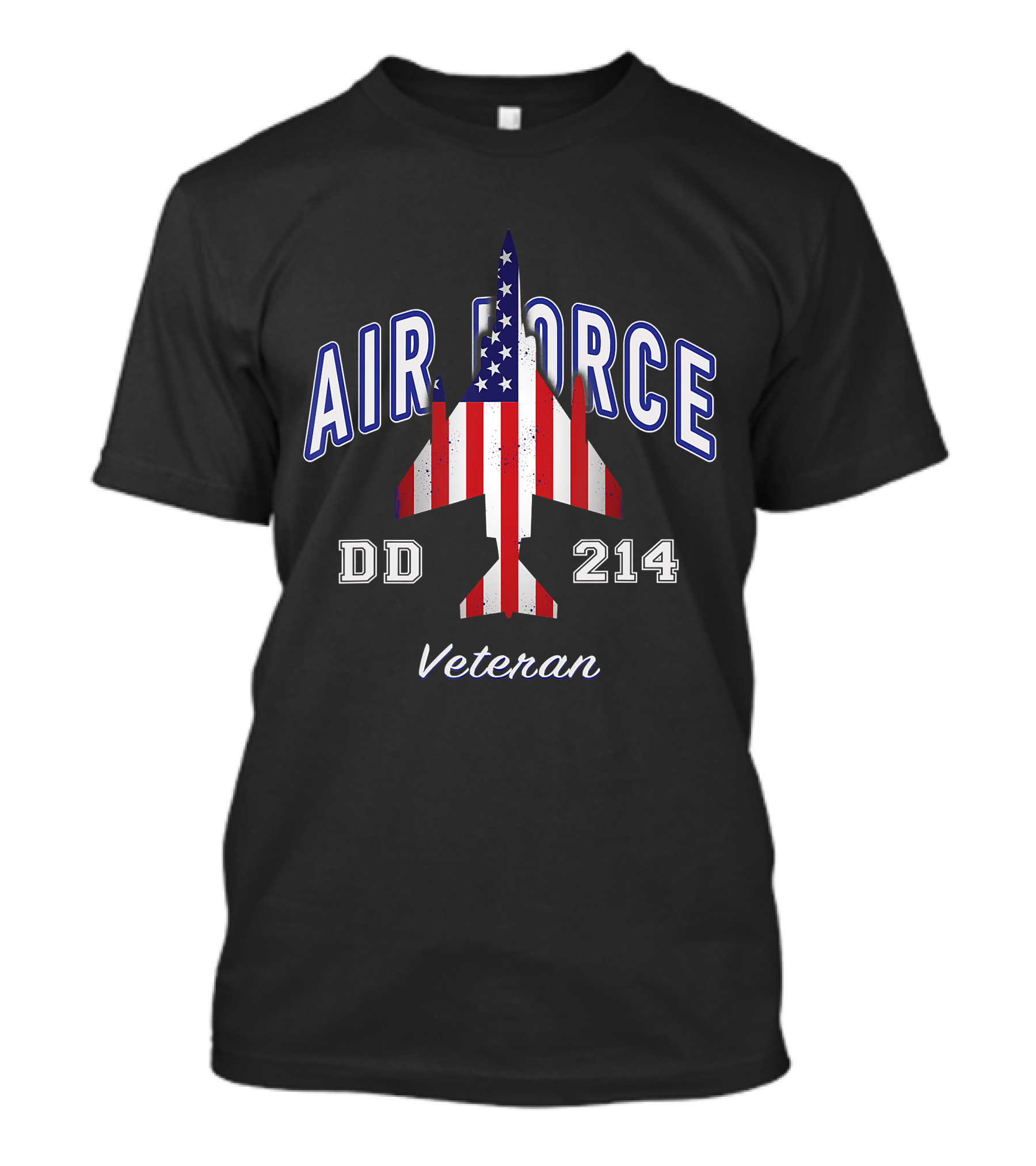 Air Force DD 214 Veteran American Flag Phantom T-Shirt