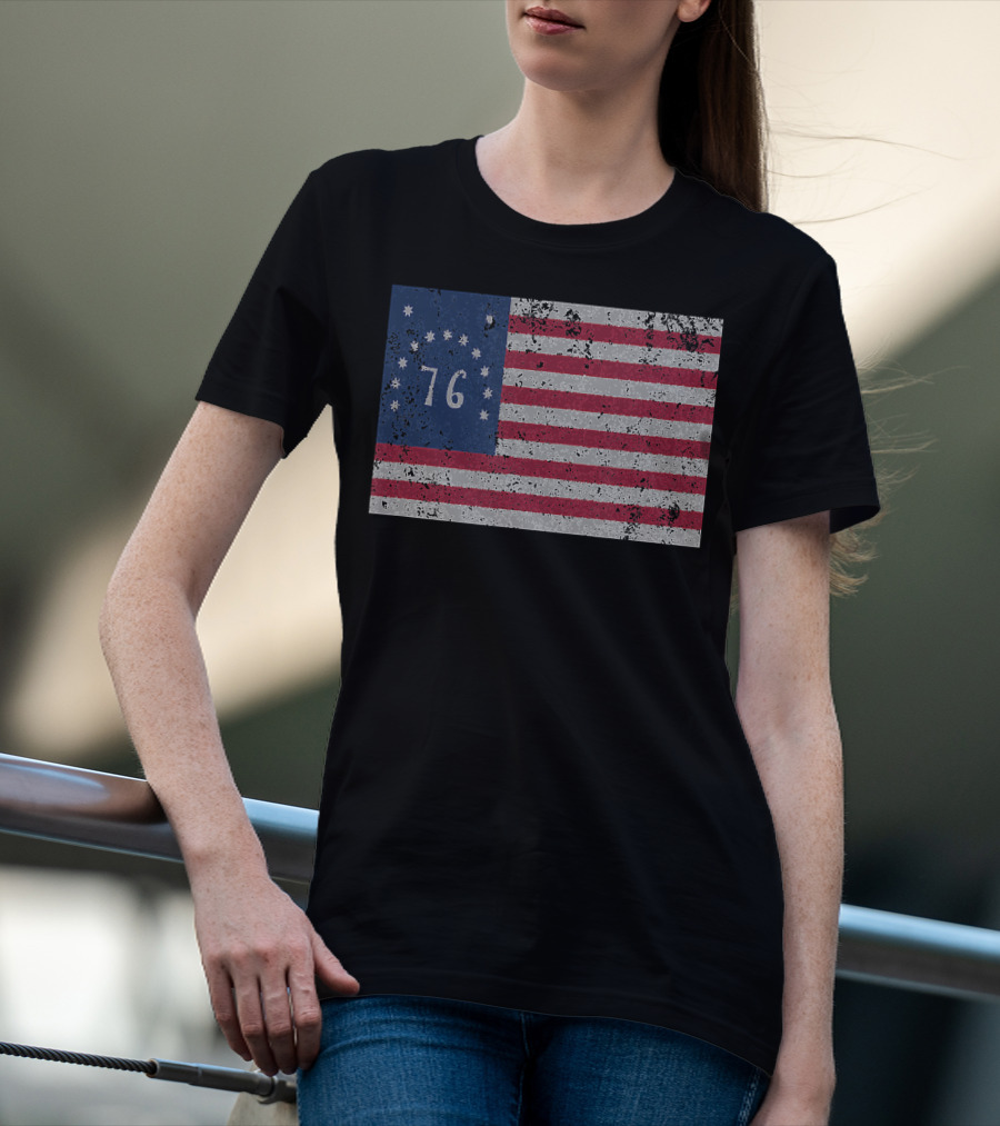 American Bennington Flag 76 United States Of America 1776 T-Shirt