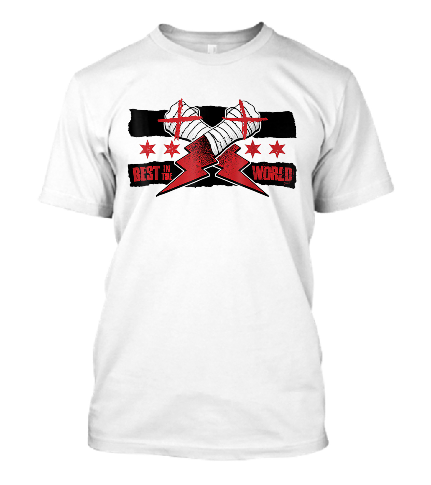 Best In The World CM Punk First AEW Gift Fists Stars Lightning Bolts T-Shirt