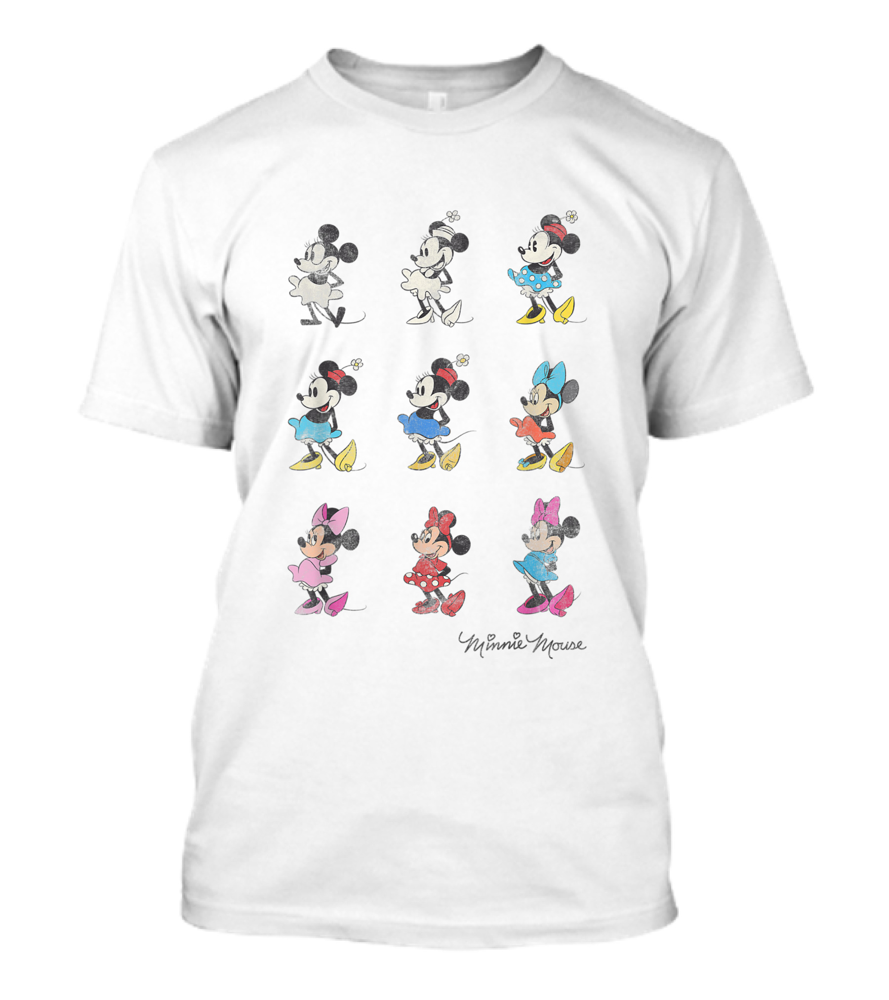 Mickey And Friends Minnie Mouse Evolution Over Time T-Shirt
