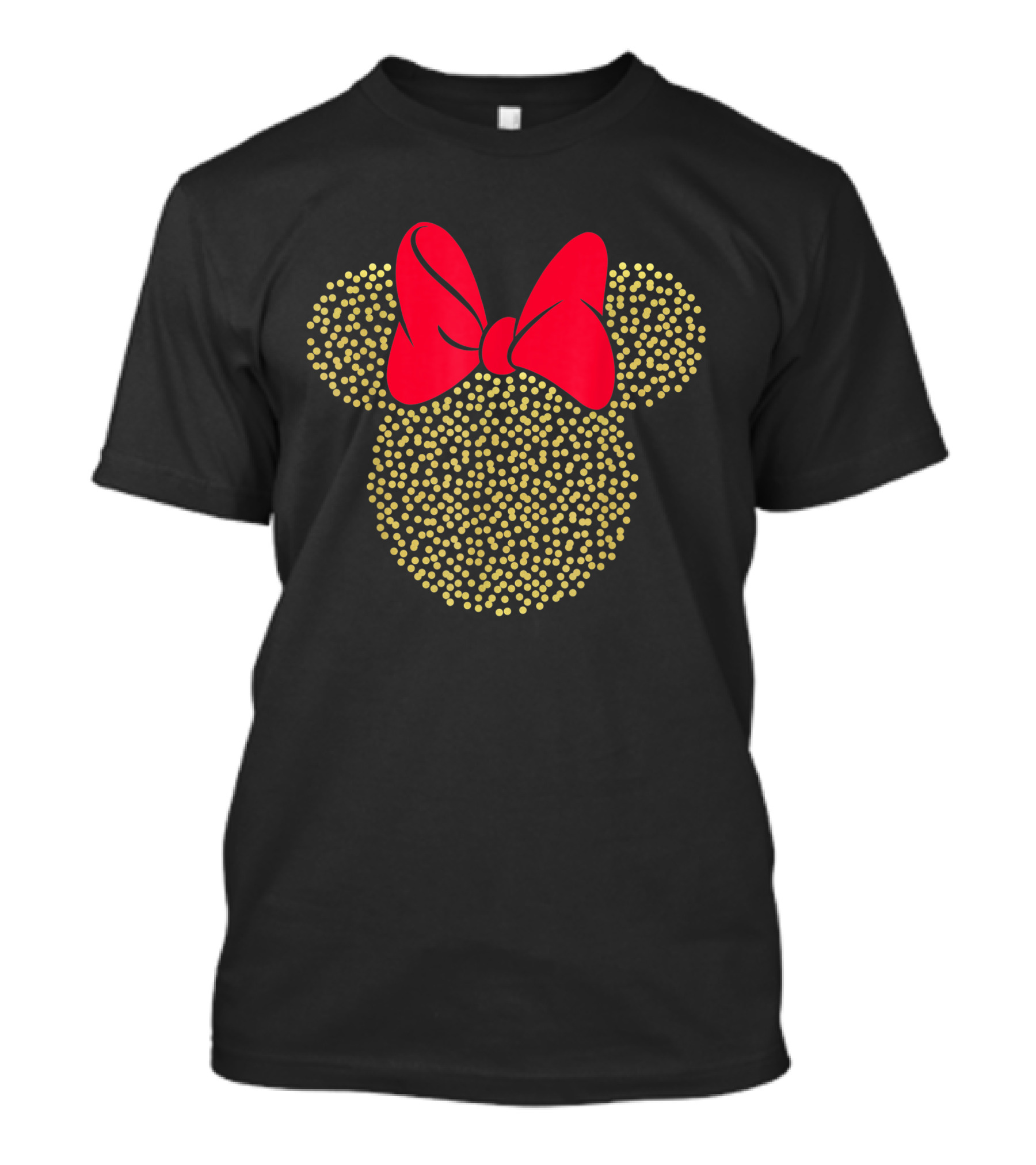 Disney Minnie Mouse Gold Dotted Icon With Red Bow T-Shirt