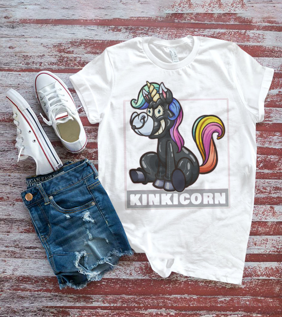 Kinkicorn Watts The Safeword Rainbow Unicorn Character T-Shirt