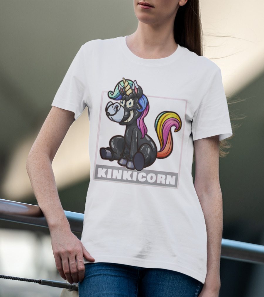 Kinkicorn Watts The Safeword Rainbow Unicorn Character T-Shirt