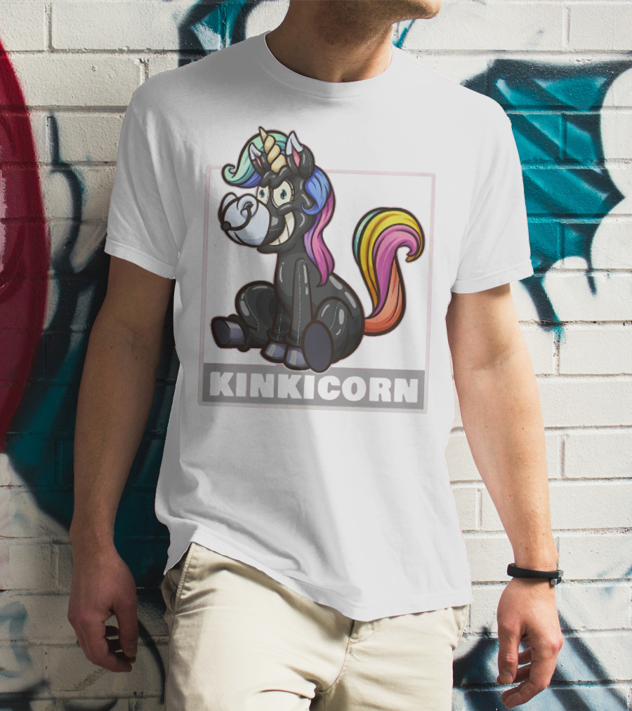 Kinkicorn Watts The Safeword Rainbow Unicorn Character T-Shirt