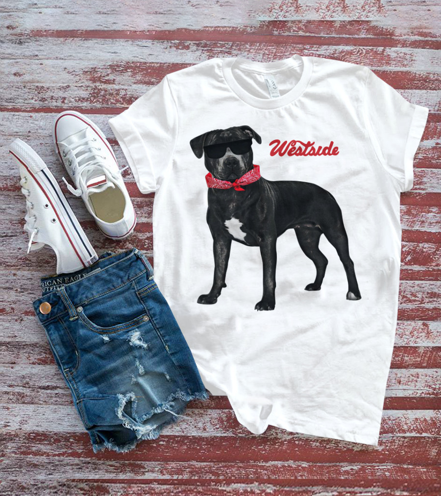 Westside Cool Dog With Sunglasses And Bandana T-Shirt
