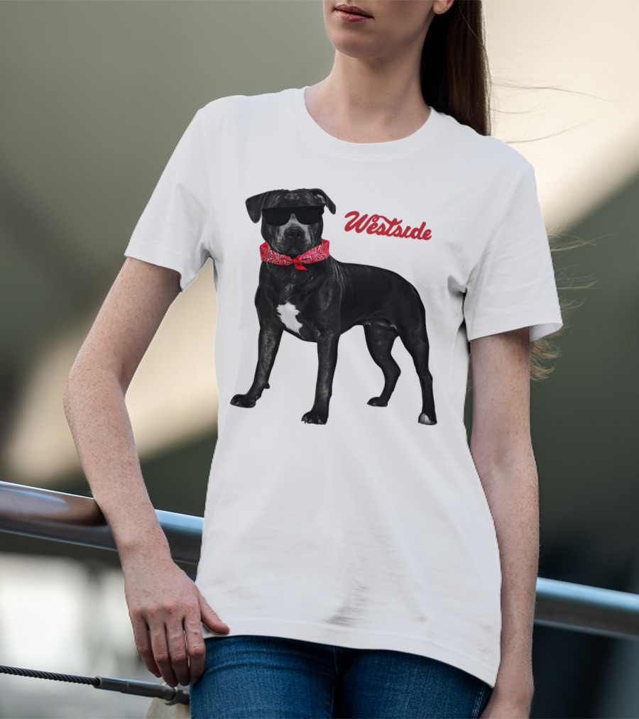 Westside Cool Dog With Sunglasses And Bandana T-Shirt