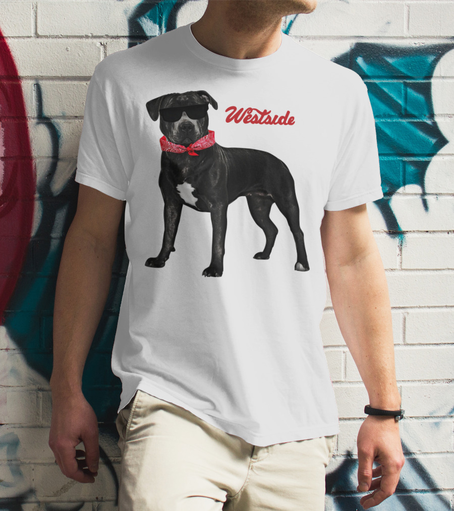 Westside Cool Dog With Sunglasses And Bandana T-Shirt
