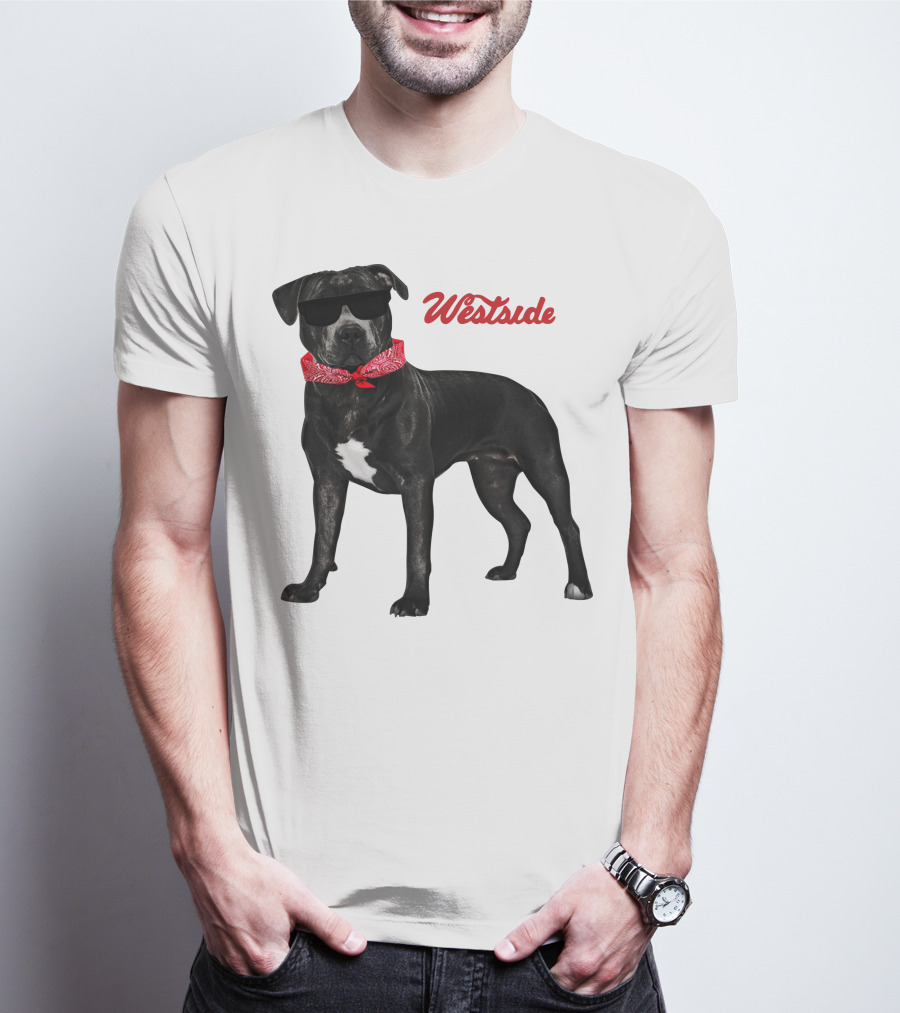 Westside Cool Dog With Sunglasses And Bandana T-Shirt