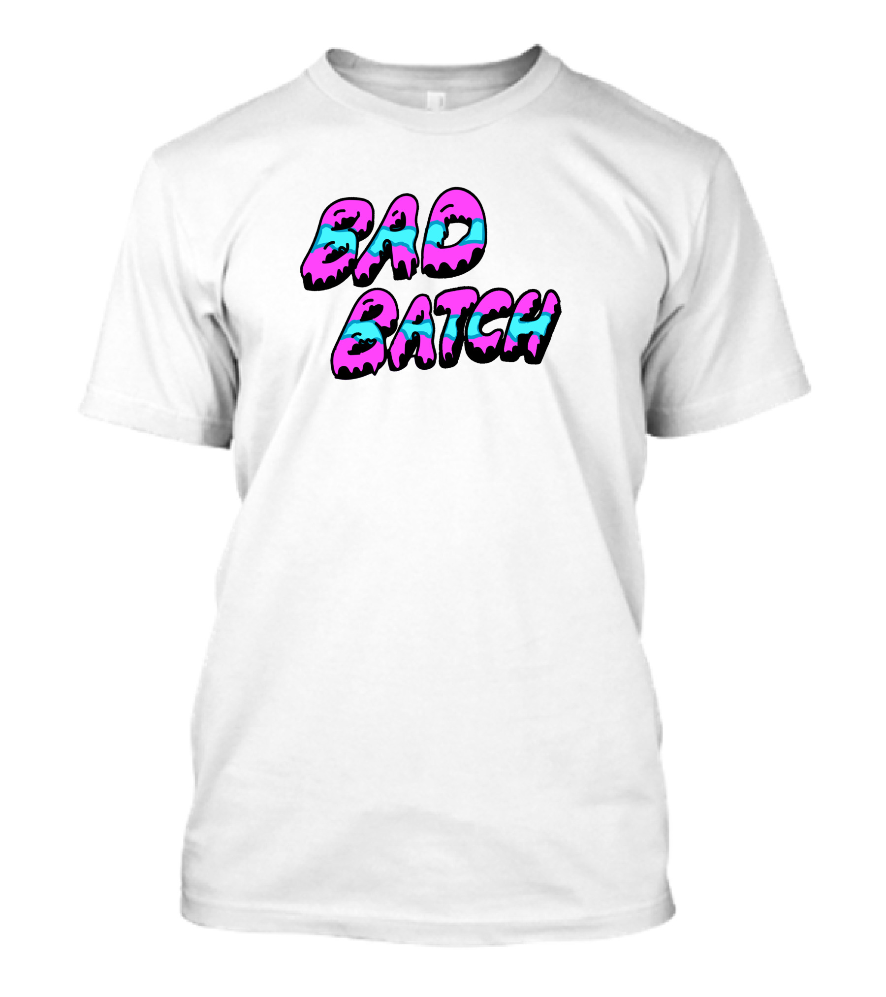 Bad Batch Dripping Pink And Blue Text T-Shirt