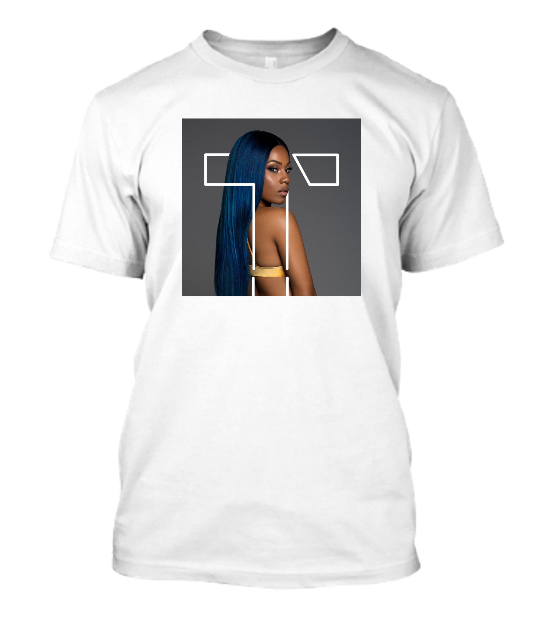 Terilisha T Silhouette Overlay With Blue Hair T-Shirt