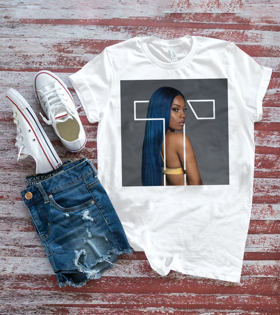 Terilisha T Silhouette Overlay With Blue Hair T-Shirt