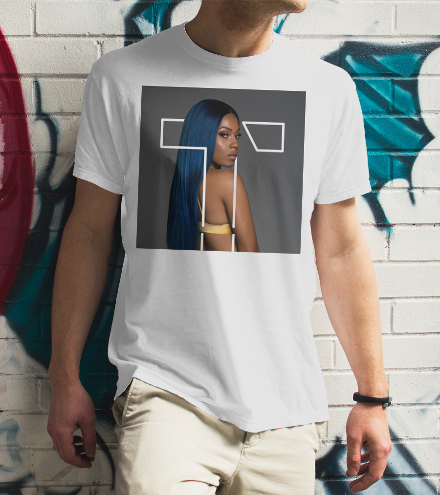 Terilisha T Silhouette Overlay With Blue Hair T-Shirt