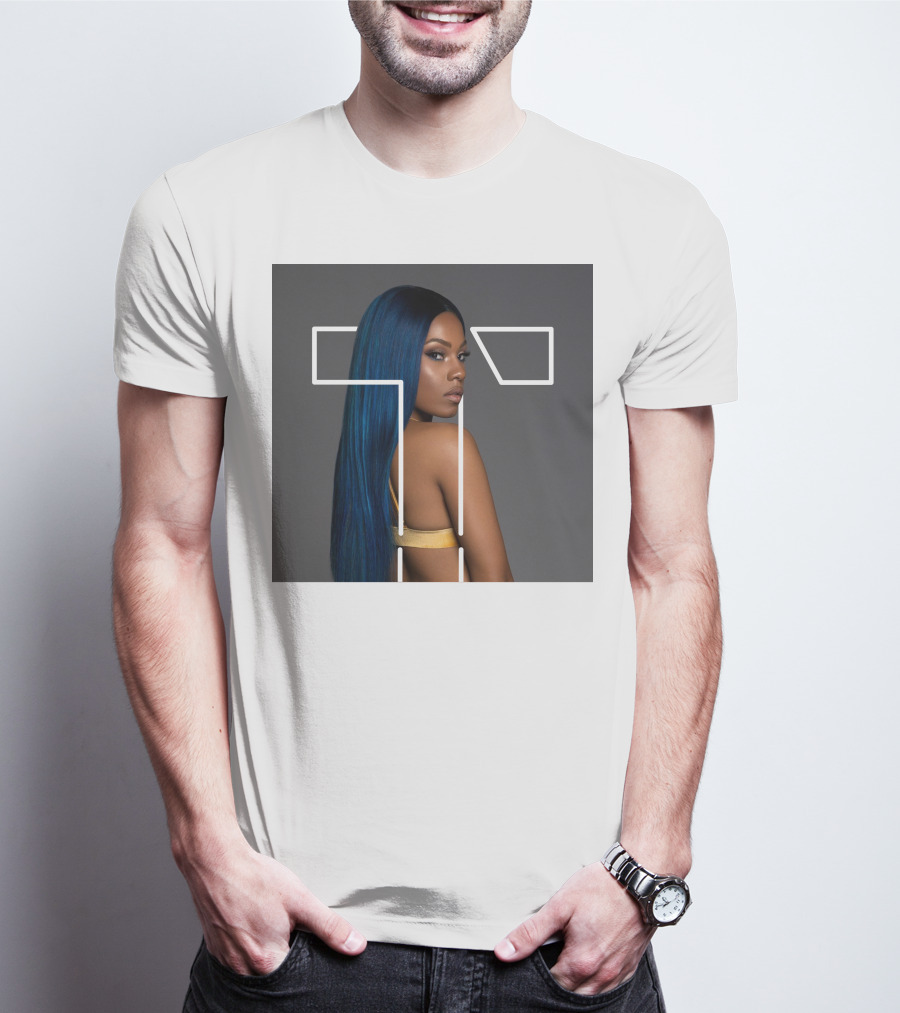 Terilisha T Silhouette Overlay With Blue Hair T-Shirt