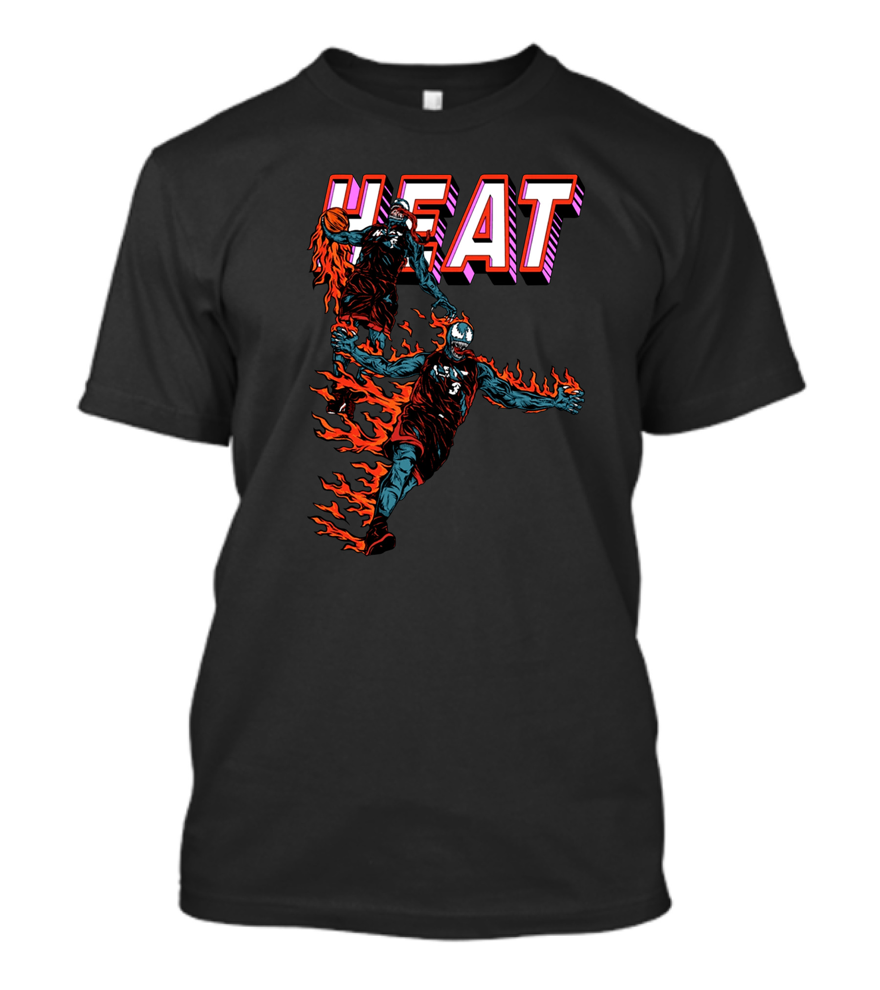 Heat Antimerch Basketball Flame Dunk Players T-Shirt
