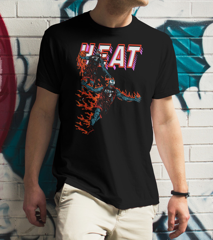 Heat Antimerch Basketball Flame Dunk Players T-Shirt