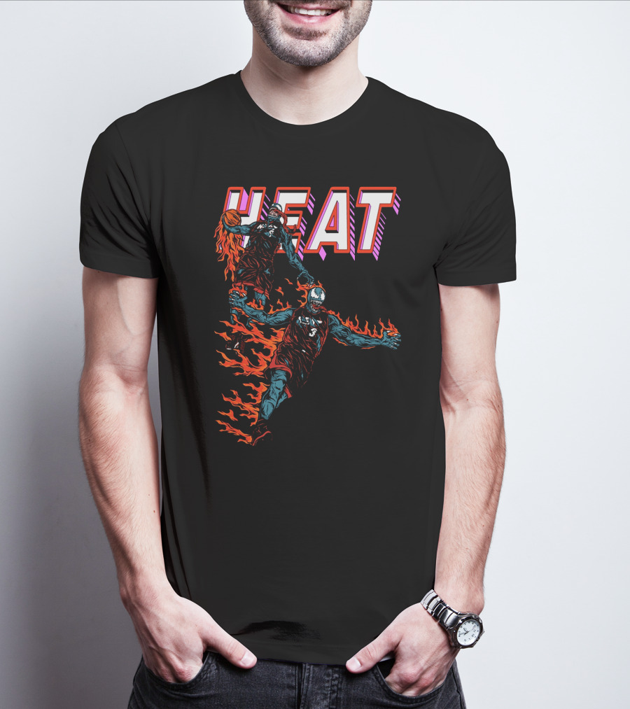 Heat Antimerch Basketball Flame Dunk Players T-Shirt