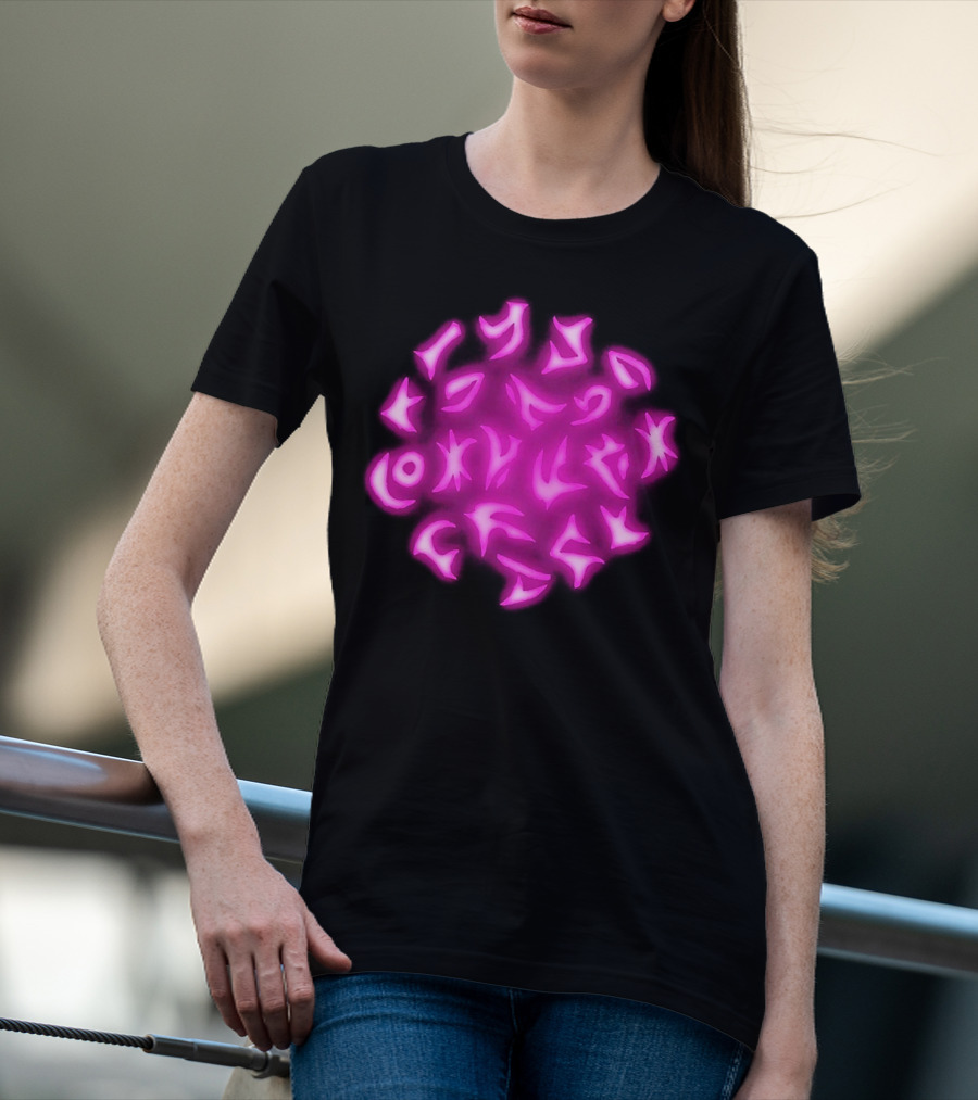 Coldplay Alien Symbols Pink Glowing T-Shirt